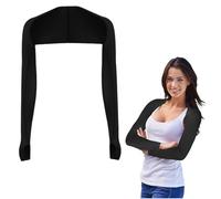 RT 1 pièce Châle pour les bras, Refroidissement, Manche femme, Avec trous pour les doigts, solaire anti-UV respirante, Boléro/haussement d'épaules, Golf, Vetement anti UV, Manches pour dames (Noir)