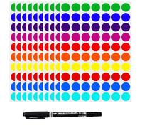 RT 700 Pcs Gommettes Autocollantes, 20mm, Gommettes Rondes Multicolore, Pastille Autocollante Ronde, Couleur Codage Étiquettes pour Calendriers, pastilles autocollantes,Fournitures de Bureau, DIY