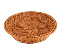 RT&BS Poly Osier Corbeille a Pain, Réutilisable Tissé à la main Paniers de Rangement Ronde pour Légumes, Fruits, Snacks dans la Cuisine, restaurant, à l'extérieur, Fête (Marron, Petit)