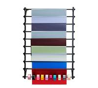 RT de Rangement Mural Noir pour Rubans, écharpes et Papier Cadeau, 10 UX, en métal, avec Barre transversale Amovible, Hauteur 150 cm.