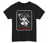 rt0a3wwu Baphomet Satan Goth Shirt Death Metal Devil Goat Occult 666 Unisex T-Shirt