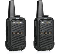 RT15 Talkie-Walkie, Rechargeables Talkies Walkies Portable Professionnelle, Son Clair, VOX, Mini Radio Bidirectionnelle Longue Portée pour Cadeaux de Famille, Camping (Noir, 1 Paire)