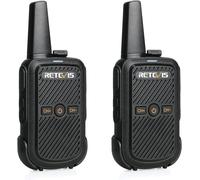 Rt15 Talkie-Walkie, Rechargeables Talkies Walkies Portable Professionnelle, Son Clair, Vox, Mini Radio Bidirectionnelle Longue Portée Pour Cadeaux De Famille, Camping (Noir, 1 Paire)