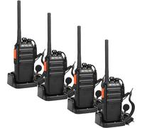 Rt24 Talkie Walkie Rechargeable, Talkie Walkie Professionnel Avec Oreillette Et Chargeur Européen, Pmr446 Sans Licence 16 Canaux, Pour Camping, Supermarché, Soins De Santé(Noir,4 Pcs)