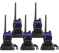 Rt5R Talkie Walkie Double Bande, Longue Portée Ham Amateur, 2M / 70Cm Usb Charge Radio, Portable Fm Radio, 128 Canaux Ham Radio Pour Sécurité, Faire Des Affaires(Noir, 5Pcs)