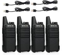 Rt622 Talkie Walkie, Mini Walkie Talkie Rechargeable, Pmr446 Sans Licence, Vox Squelch Ctcss/Dcs, Urgence Talkies Walkies Professionnel Pour Vendre Au Détail, L'École (Noir, 4 Pack)