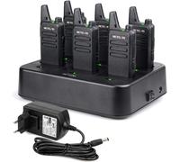 RT622 Talkie Walkie Professionnel, Talkie-Walkies avec Chargeur 6 Voies, PMR446 Mini Ultra-légers, Type C, VOX, Radio Portable avec Clip pour Restaurant, Hôtel, Servir (Noir, 6 Paquets)