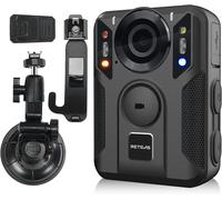 Rt79 Caméra Corporelle,Caméra De Corps 128G Gps,2K/4K,2400 Mah,Usb-C,Ventouse Voiture,Enregistreur Vidéo Portable Sans Fil Audio Et Vision Nocturne Pour La Sécurité (Noir,1 Pièce)