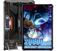 RT8 Tablette Incassable, 12GORAM+256GOROM, 20000mAh 11""FHD+, Helio G99 48MP+32MP Android 14, IP68/OTG/NFC(Avec Support) Orange