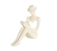 Rtauhife 1 Pièce Statue de Penseurs Modernes pour la Décoration de Salon, Décoration D'Étagère de Sculpture de Penseurs Beige, Statue Abstraite Minimaliste en Résine, B