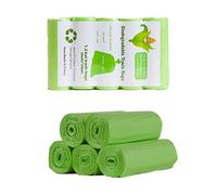 RTBQJ-AT Sac Poubelle Dégradable 10L, Ultra Résistant, Anti-Fuites, 100% Recyclés, Conviennent à la Cuisine, à la Chambre à Coucher (Sac Poubelle Transparent, 120 Pièces)