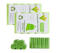 RTBQJ-AT Sac Poubelle Dégradable 20L, Ultra Résistant, Anti-Fuites, 100% Recyclés, Conviennent à la Cuisine, à la Chambre à Coucher (Sac Poubelle Transparent, 200 Pièces)