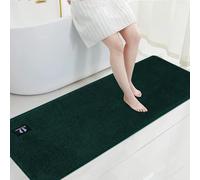 RTBQJ-AT Tapis de bain antidérapant extra large en microfibre lavable pour salle de bain, cuisine, douche, vert foncé, 40 x 120 cm