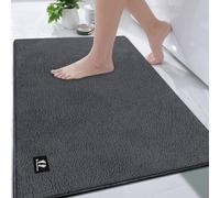 RTBQJ-AT Tapis de bain extra large - Antidérapant et absorbant - En microfibre douce - Lavable en machine - Gris - 120 x 80 cm JY