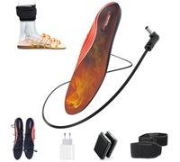 Rtdep Semelle Chauffante, 5V Semelle Chauffante Rechargeable avec Batterie 6000 mAh, Contrôle par Batterie, 4 Réglages de Chauffage, Semelles Chauffantes pour Hommes Femmes - Ski Cyclisme Moto