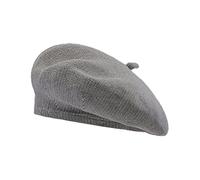 rtdgcv Béret Basque Femme Béret pour Femmes Lady Béret Automne-Hiver Léger, Respirant, Tendance Couleur Unie Bonnet Live Cap Bonnet Tricoté Femmes Bonnets Tricotés pour Femmes Coton, gris, Taille M