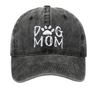rtdgcv Casquette Baseball avec inscription "Dog Mom", brodée, lavée, réglable, pour l'extérieur, chapeau de soleil pour femmes Spray Caps, Noir , taille unique