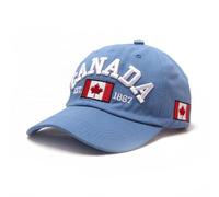 rtdgcv Casquette de baseball Canada, jour du Canada, drapeau brodé de feuille d'érable, pompon réglable pour les bonnets, bleu ciel, taille unique