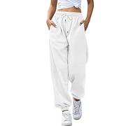 rtdgcv Combinaison en nylon pour femme - Pantalon de jogging - Pantalon de yoga taille haute avec poches - Pantalon cool pour femme, Blanc., S