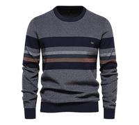 rtdgcv S Manteau d'hiver pour hommes Pull en tricot pour hommes Nouveau Automne Vintage Manches longues, Col rond étroit Veste portefeuille à rayures Hommes (Gris, M), gris, M