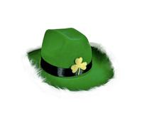 rtdgcv Saint Patrick Party Performance Irish Green avec chapeau de pêcheur enveloppé avec lumières en alpaga (E-Green, taille unique)