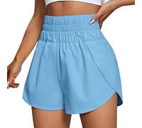 rtdgcv Short Femme Short de Course à Séchage Rapide pour Femme Entraînement Taille Élastique Sportif Pantalon de Yoga Pantalon de Sport Cargo Shorts Garçons 146, bleu, S