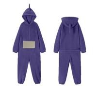 Rtdgcv Teletubbies Costume Adulte Pyjama Une Pièce Unisexe Animal Cosplay Homewear Polaire avec Capuche Vêtements de Nuit Fête, Violet, M