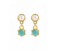 RteRme Boucles d'oreilles 'Ersa Glass Pearl Seafoam Crystal Drop Earrings' or, Taille One Size