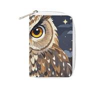 RTFGHJS Ghosts Dance with Magic PU Leather Card Holder - Slim Durable Card Organizer for Men & Women, Motif chouette., 16x11.5cm
