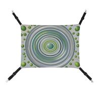 RTFGHJS Hamac à suspendre pour animal domestique - Doux et respirant - Cercles et pois verts - Avec crochets en métal - Pour petits animaux de compagnie - Tapis de repos pour chats, chiens, lapins et