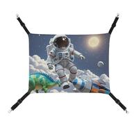 RTFGHJS Hamac suspendu pour animal domestique - Doux et respirant - Astronaute - Dinosaure - Rocket - Avec crochets en métal - Pour petits animaux de compagnie - Tapis de repos pour chats, chiens,