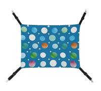RTFGHJS Hamac suspendu pour animal domestique - Doux et respirant - Motif à pois bleus - Avec crochets en métal - Pour petits animaux de compagnie - Tapis de repos pour chats, chiens, lapins et autres