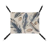 RTFGHJS Hamac suspendu pour animal domestique - Doux et respirant - Plumes dessinées à la main - Avec crochets en métal - Pour petits animaux de compagnie - Tapis de repos pour chats, chiens, lapins