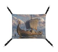 RTFGHJS Hamac suspendu pour animal domestique - Hamac pour cage - Doux et respirant - Vieux bateau - Avec crochets en métal - Pour petits animaux de compagnie - Tapis de repos pour chats, chiens,