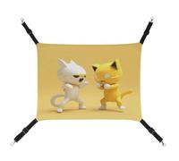 RTFGHJS Hamac suspendu pour animal domestique pour cage - Doux et respirant - La lutte entre deux chats - Lit avec crochets en métal - Pour petits animaux de compagnie - Tapis de repos pour chats,