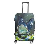 RTFGHJS Housse de bagage à ailes ouvertes papillon - Housse de bagage élastique pour valise de voyage - Anti-rayures - Lavable - Convient aux bagages de 48,3 à 81,3 cm, blanc, M