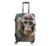 RTFGHJS Housse de bagage à gros yeux de singe élastique pour valise, housse de bagage de voyage, anti-rayures, lavable, convient aux bagages de 48,3 à 81,3 cm, blanc, L