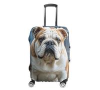 RTFGHJS Housse de bagage avec motif bouledogues anglais - Élastique - Anti-rayures - Lavable - Convient aux bagages de 48,3 à 81,3 cm, blanc, L