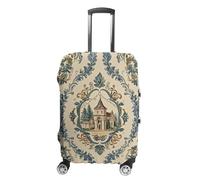 RTFGHJS Housse de bagage de style campagnard français élastique pour valise, housse de bagage de voyage, housse de bagage anti-rayures lavable pour bagages de 48,3 à 81,3 cm, blanc, L