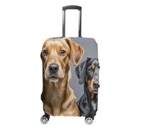 RTFGHJS Housse de bagage élastique pour deux chiens différents - Anti-rayures - Lavable - Convient aux bagages de 48,3 à 81,3 cm, blanc, L