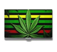 RTFGHJS Porte-cartes de visite fin en métal pour homme ou femme, motif canard aquarelle, carnet de cartes de nom pour professionnels, cadres, Rayures de mauvaises herbes, Taille unique