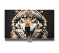 RTFGHJS Porte-cartes de visite fin en métal pour homme ou femme - Motif cerf - Pour professionnels et cadres, Hungry Like a Wolf, Taille unique