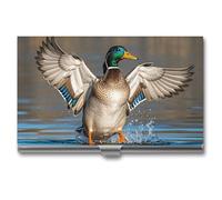 RTFGHJS Porte-cartes de visite fin en métal pour homme ou femme - Motif cerf - Pour professionnels et cadres, Canards sauvages volants., Taille unique