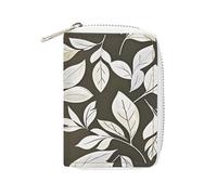 RTFGHJS Porte-cartes en cuir PU à motif patchwork - Organiseur de cartes de crédit fin et durable pour homme et femme, La forme des feuilles, 16x11.5cm