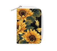 RTFGHJS Porte-cartes en cuir synthétique fin et durable pour homme et femme Motif lion, Tournesol Thank You for Brightening My Life, 16x11.5cm