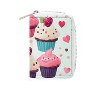 RTFGHJS Porte-cartes Kickboxing en cuir PU - Organiseur de cartes de crédit fin et durable pour homme et femme, Cupcake Candy Hearts Sweet, 16x11.5cm
