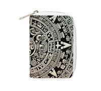 RTFGHJS Porte-cartes Kickboxing en cuir PU - Organiseur de cartes de crédit fin et durable pour homme et femme, Calendrier maya fin du monde, 16x11.5cm