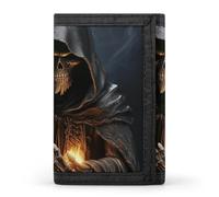 RTFGHJS Portefeuille à trois volets pour homme, de nombreux zombies, porte-monnaie fin avec pince à billets et porte-cartes de crédit avec 8 emplacements pour cartes, Faucheuse, Taille unique, Moderne