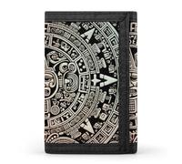 RTFGHJS Portefeuille à trois volets pour homme, de nombreux zombies, porte-monnaie fin avec pince à billets et porte-cartes de crédit avec 8 emplacements pour cartes, Calendrier maya fin du monde