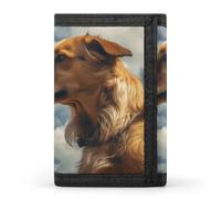 RTFGHJS Portefeuille à trois volets pour homme, de nombreux zombies, porte-monnaie fin avec pince à billets et porte-cartes de crédit avec 8 emplacements pour cartes, Chien et chat face à face, Taille